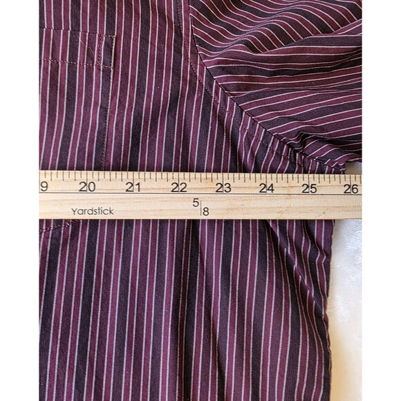 Claiborne Men’s XXL Purple 80's 2-Ply Striped Button Up Shirt - Picture 4 of 7